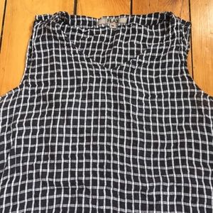 100% linen tank, gingham pattern FLAX brand